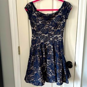 B Darlin lace blue cocktail party dress